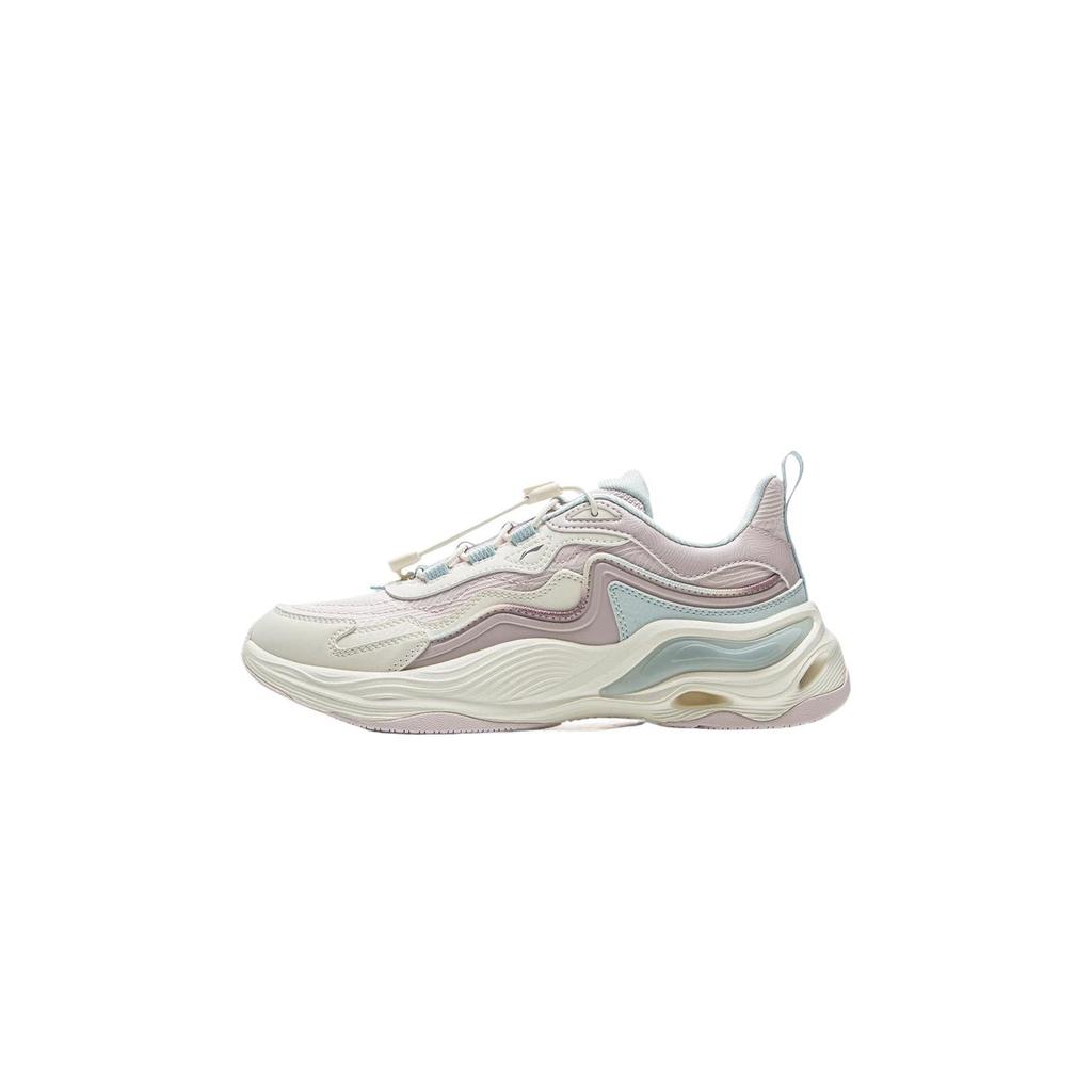 Li Ning Chaussures Décontractées Confortables Légères Antidérapantes Résistantes à l'Usure Basses pour Enfants Baskets pour Enfants Rose Violet Blanc YKCV014-4