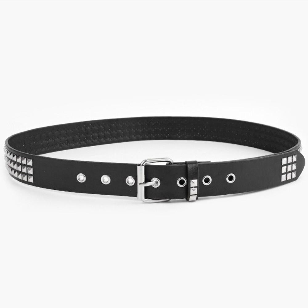 Vintage Metal Gothic Waistband PU Leather Y2K Pyramid Belt Fashion Punk Rivet Belt  Male Female Use