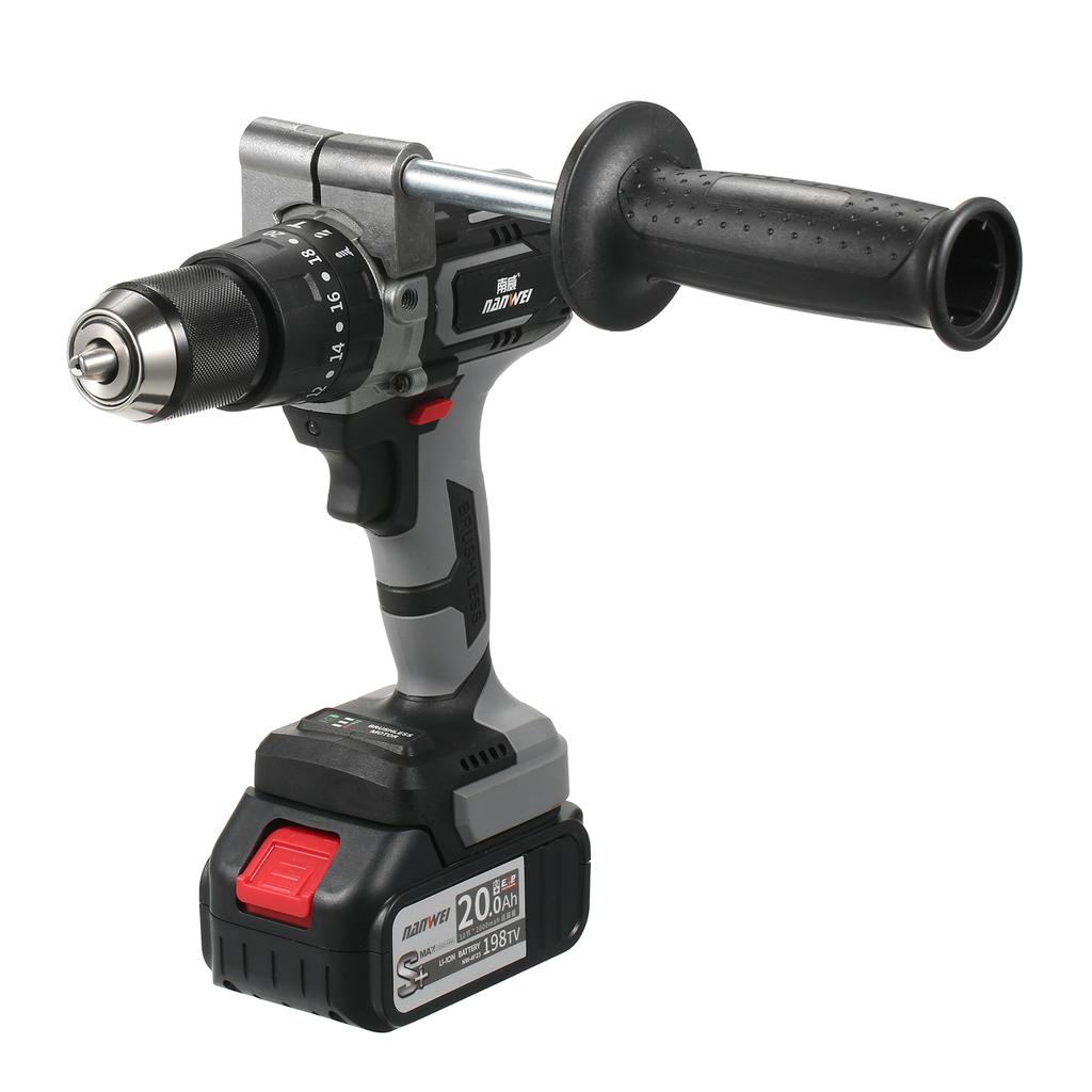 21V Cordless Drill Driver Batteries Max Torque 200N.m 1/2 Inch Metal Keyless Chuck 20+3 Position