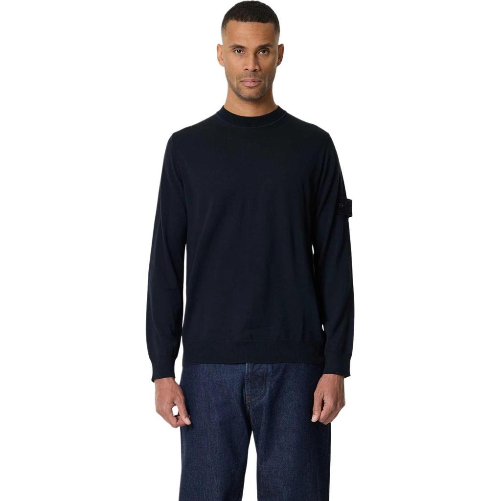 STONE ISLAND Solid Color Badge Crew Neck Long Sleeve Sweater Men Sweater K2S155100074S00FC-V0020