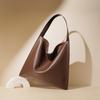 New niche design simple cowhide shoulder tote bag shopping bag bucket bag large capacity large bag women's bag