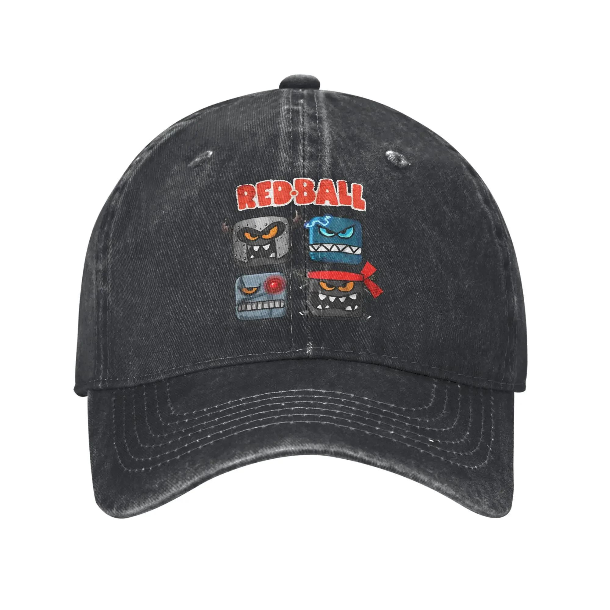 

Raging Red Ball 4 The Black Square Men Women Baseball Caps Game Distressed Denim Hats Vintage Outdoor Golf Adjustable Snapback Adjustable
