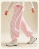 HelloKitty Girls' Autumn Color Block Lace Ribbon Patchwork Sweatpants - 2025 Sporty Casual Style