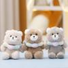 Plush Cartoon Bear Doll Keychain With Scarf Design For Collection And Kids Gift