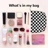 Black White Geometric Checkered Plaid Pattern Toiletry Bag Women Cosmetic Makeup Organizer Lady Beauty Storage Dopp Kit Case