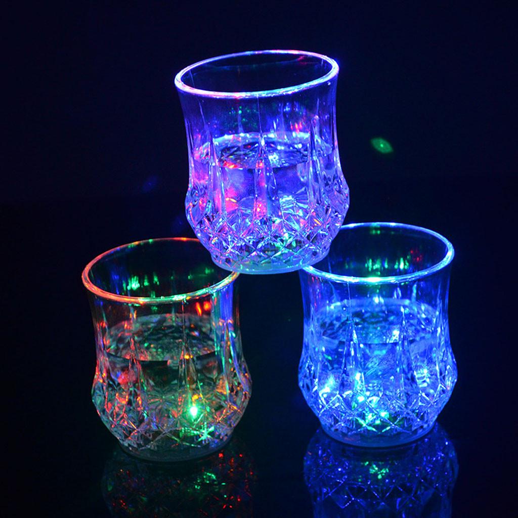 Colorful LED Glowing Null Glasses Beer Cup Party Bar Drink Cup Creative And Luminous Acrylic Cups Induction Flashing Wine Glass