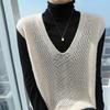 Women's 2024 Spring/Autumn Loose Cashmere V-neck Sleeveless Knit Vest