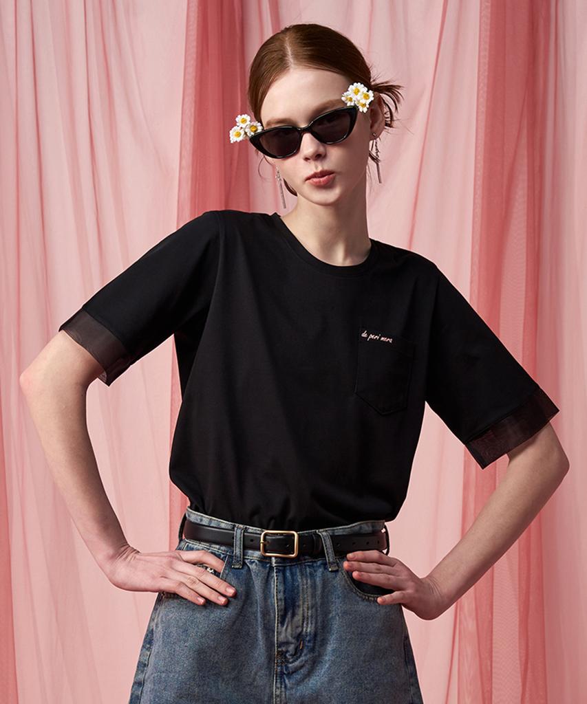 Pelimela Organza Point T-Shirt (Black)