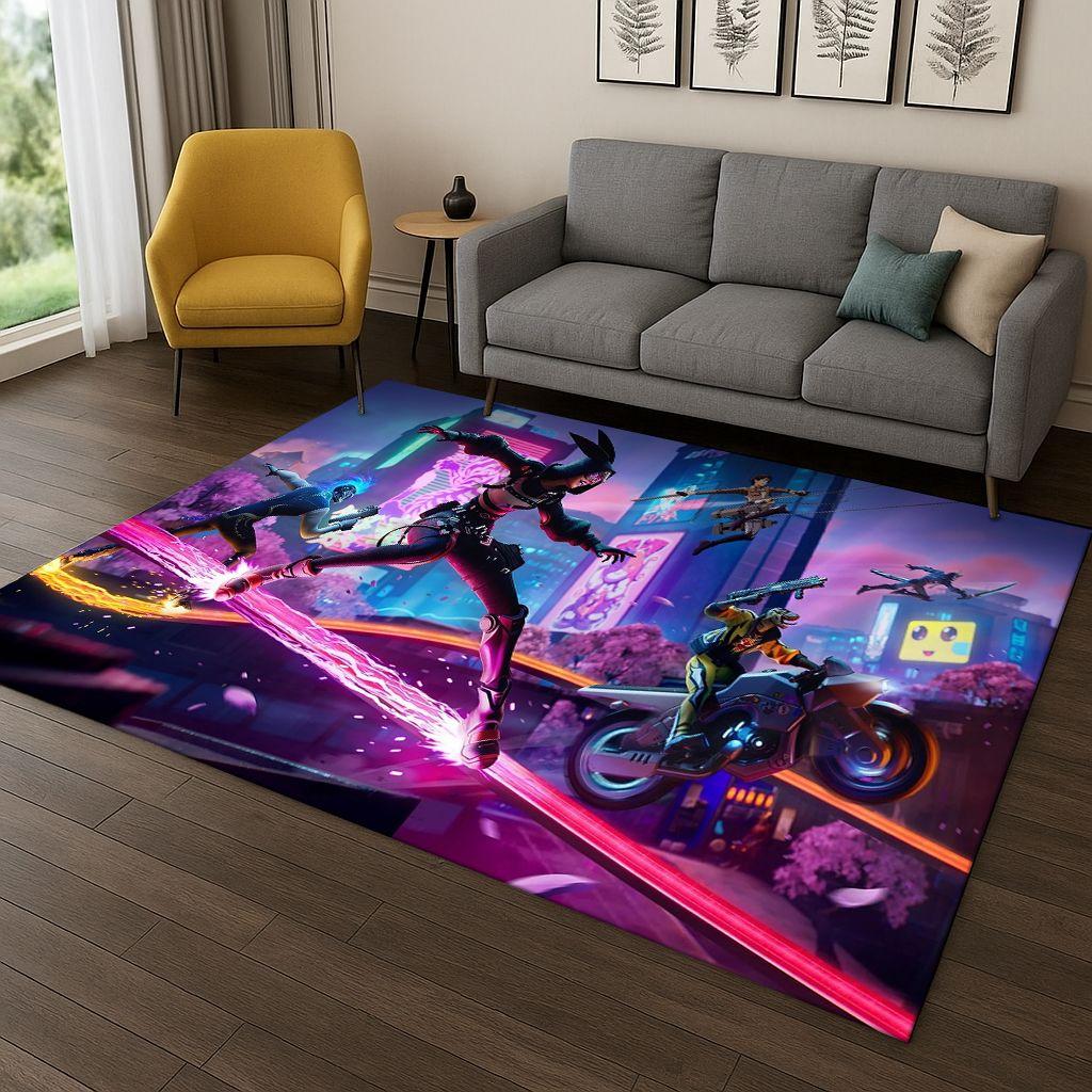 3D Kobercová rohožka s motivem hry F-Fortnite pro ložnici, obývací pokoj, pohovku, předsíň, dekorace do domácnosti, rohožka pro dětský herní prostor, protiskluzová, vánoční dárek