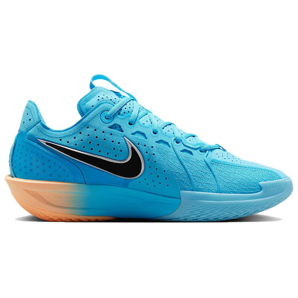 Nike Air Zoom GT Cut 3 EP Blue Fury Metallic Silver Tangerine Tint Black Men's Basketball Shoes DV2918-404