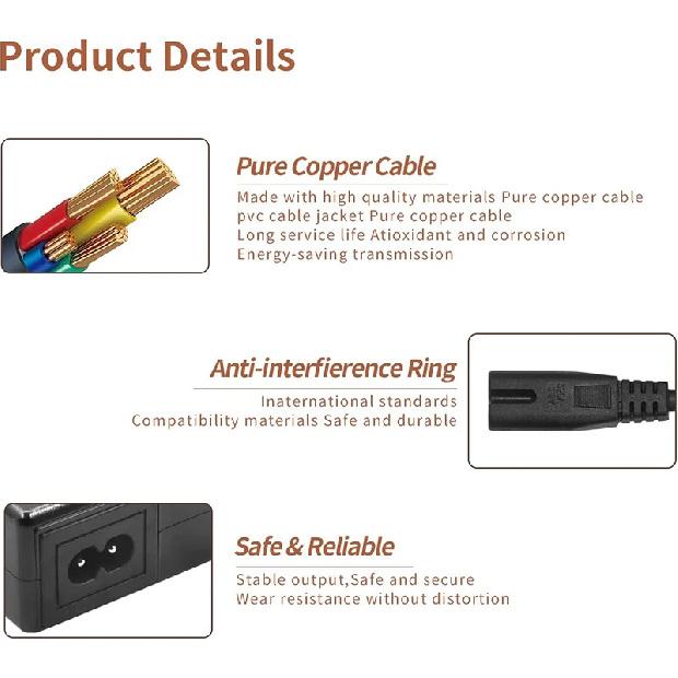 29.4V 2A Battery Charger,Lithium Power Adapter PowerFast 3-Prong Inline Connector for 24V Pocket Mod, Sports Mod Lithium Battery