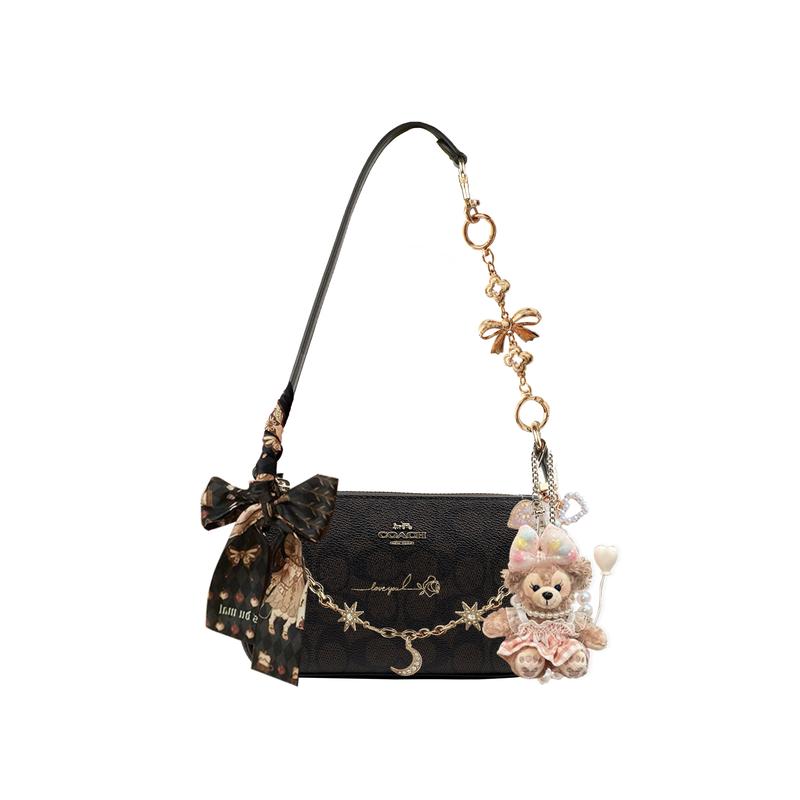 

COACH shoulder bag [Customized Bag] Nolita 19 Retro Classic Old Flower Silver Label Logo Star and Moon Butterfly basic package (bag + dust bag) срібний