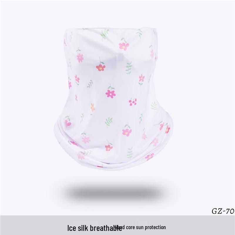 Ice Silk Ear-Hanging Face Mask - Breathable Sunshade & Neck Gaiter for Cycling & Sports