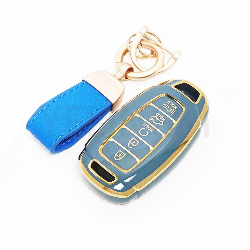 5 Buttons New Soft Tpu Key Fob Cover Keychain For Hyundai Palisade  Elantra Gt Santa Fe Azera Kona Creta Car Accessories