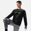 Li Ning Fitness Series Sports Fashion Letter Round Neck Loose Comfortable Warm Fleece Long Sleeve Sweatshirt Men sweatshirt Black AWDU567-1