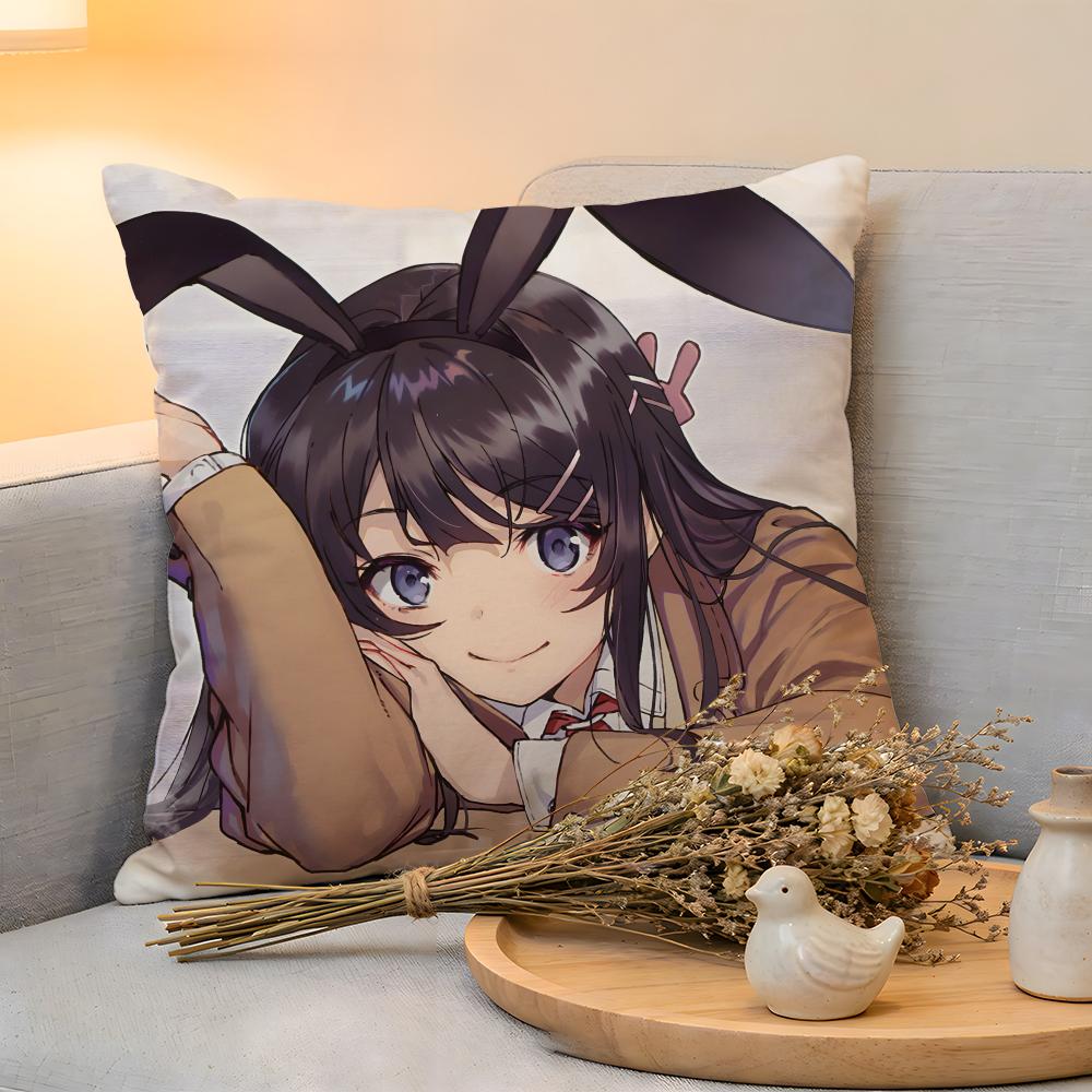 Cushion Cover  Linen  SkinFriendly Soft Decorative Case For Sofa Home Decor Sexy Anime MMai Sakurajima Pillow cover