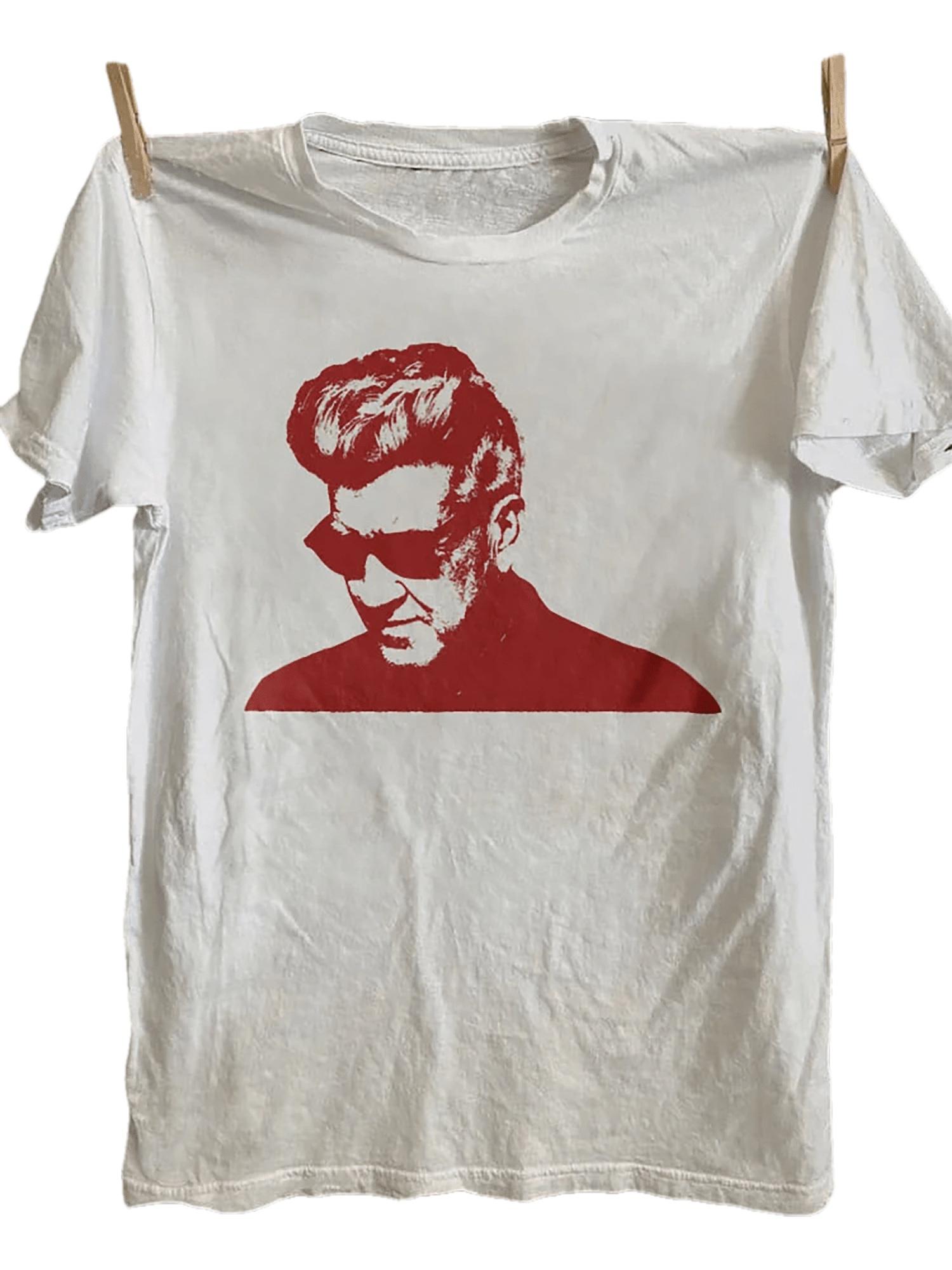 

Herre Vintage Punk Rock Pattern T-Shirt - Soft Retro Horror Portrait Design L