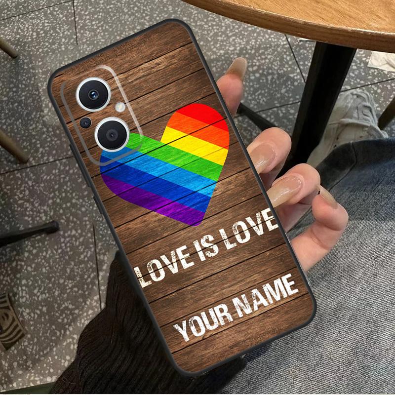 Lgbt Pride Personalised  Name Case For OPPO Reno 7 8 10 Pro 8T 2Z 4Z 5Z 6 Lite OPPO Find X6 Pro X2 X5 Lite X3 Neo Cover