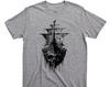 Pirate Skull Ghost Ship T Shirt - Skull & Crossbones Graphic TShirt