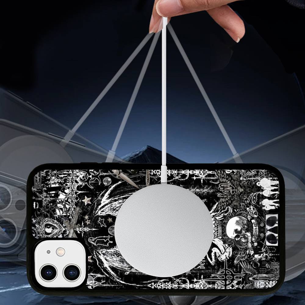 Gothic Girl Sculpture Phone Case Magnetic Case For iPhone 17 16 14 13 12 11 15 Pro Max For Wireless Charge Cover