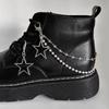 Doppellagige Schuhkette Canvas Schuhe Ketten Punk Stil Stern/Herz Perlen Schuhschnallen Schmuck Trendy Y2k Accessoires