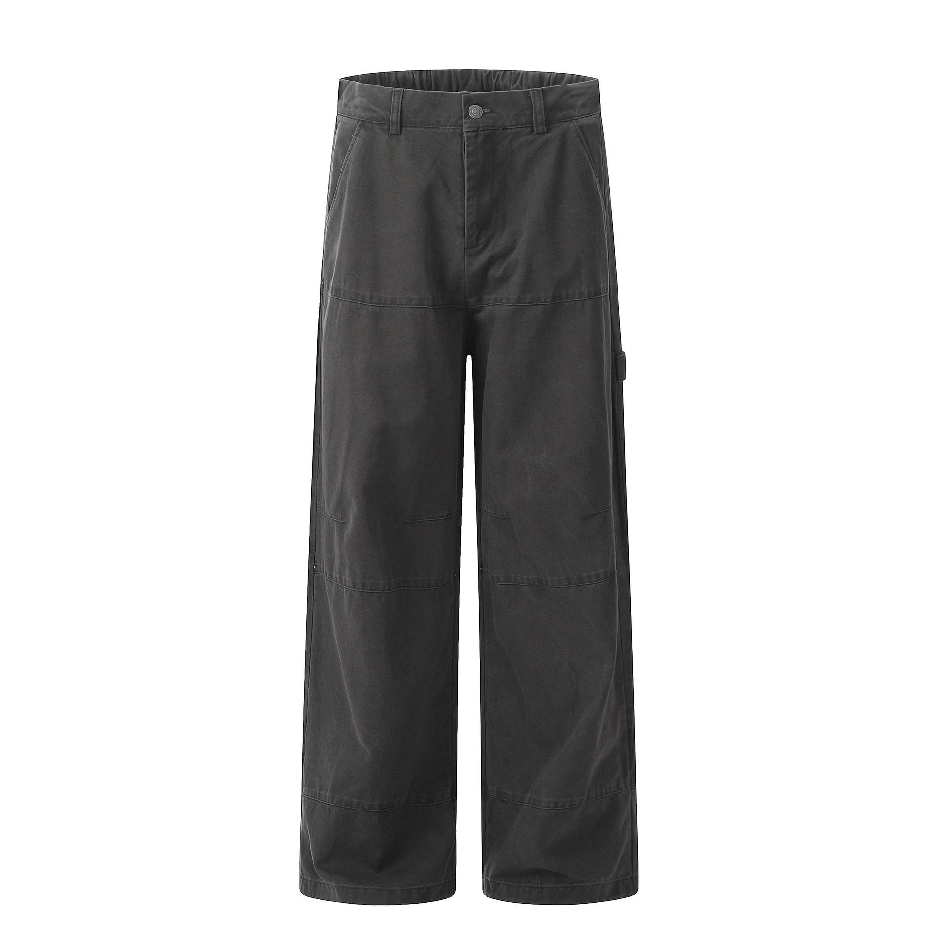 Women s Retro Gray Wide-Leg Distressed Denim Jeans for Autumn 3XL