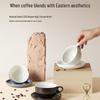 SIMELO Ceramic Latte Art Coffee Cup & Saucer Set
