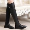 Moda Femei Cizme înalte din piele Cizme de iarnă Pantofi peste genunchi Femei 2025 Tendință Moda Zăpadă Nou designer Cizme calde pentru motociclete Mujer