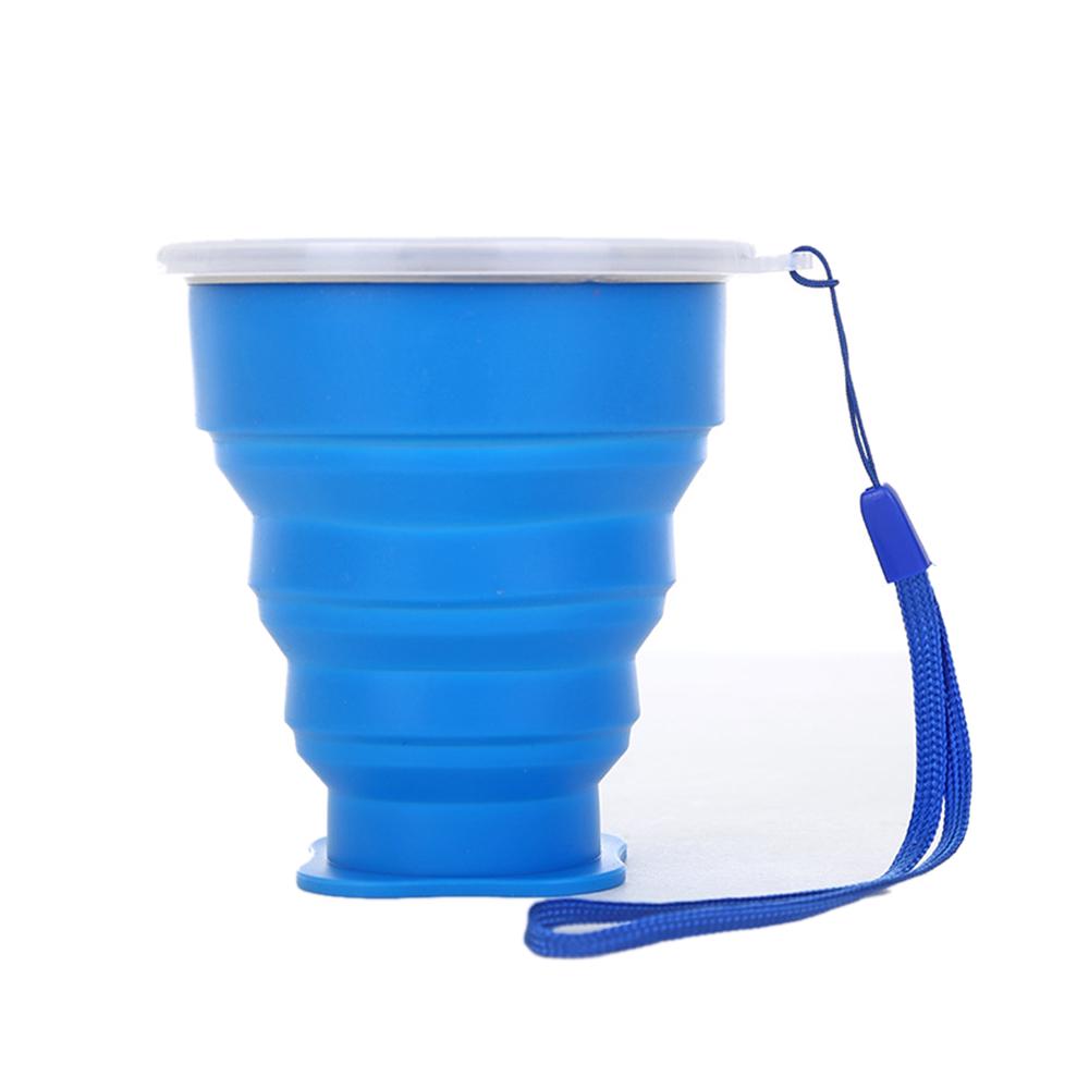 200ml Silicone Collapsible Cups for Camping Travel Small Portable Drinking Cup with Lids Reusable for Outdoor Hiking