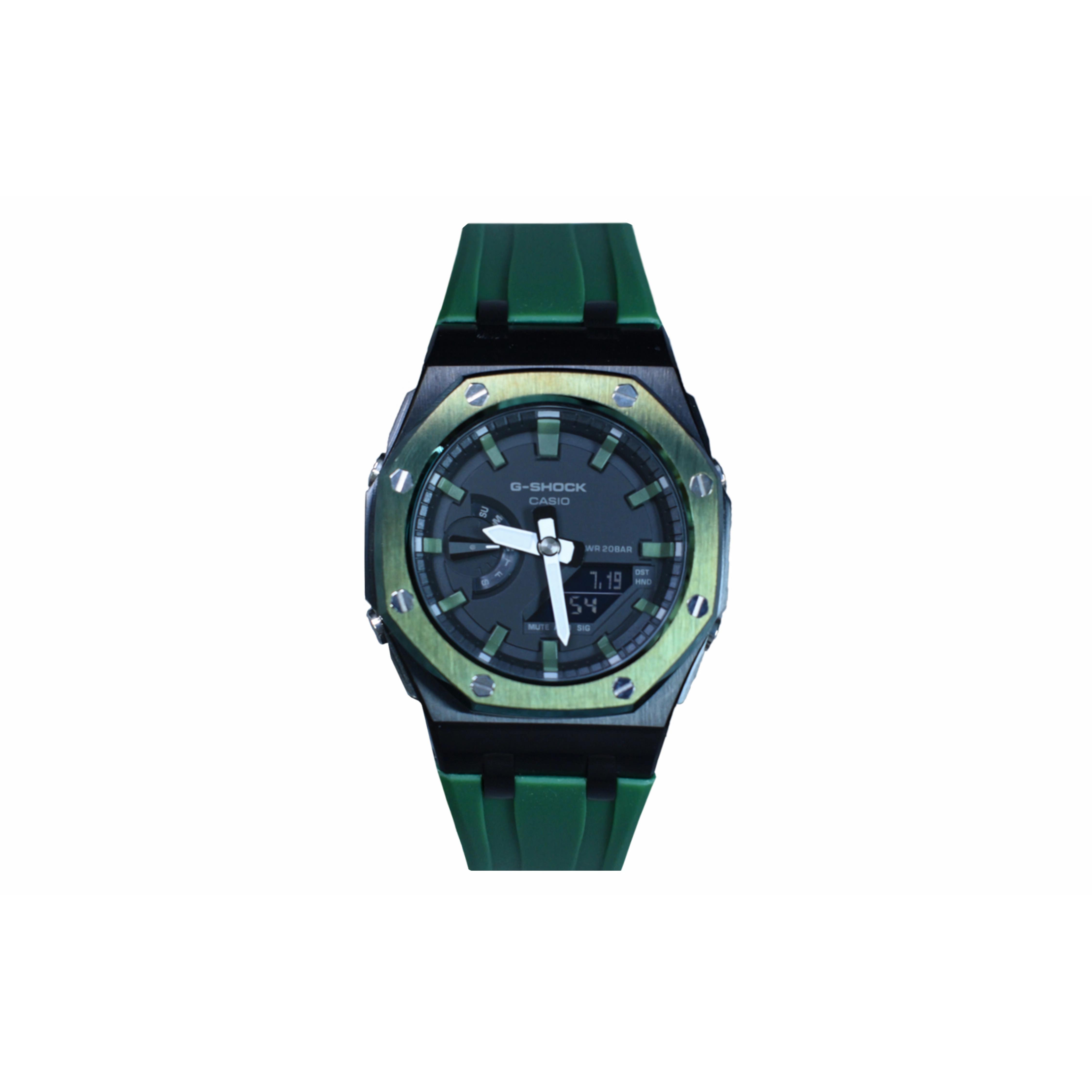 

CASIO Men Liquid Crystal,Analog Dual Display Series 44mm Black Watch GA-2100-1A(Watch3--) Jasper Forest
