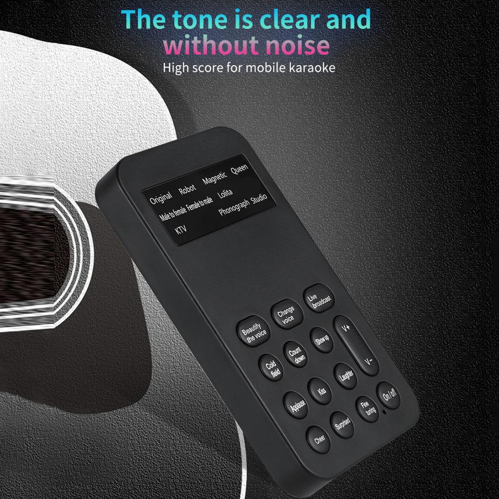 Stimmverzerrer Externe Handy-Soundkarte mit integrierten Mehrfach-Soundeffekten für Computer, Smartphone, Tablet