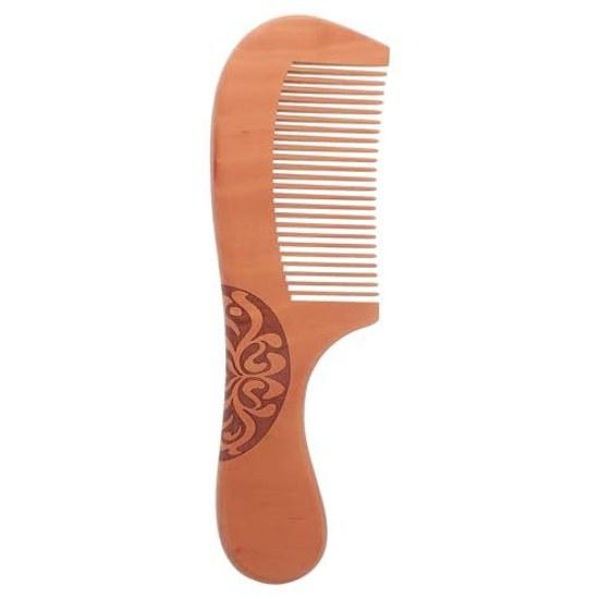 Mens Wooden Styling Comb Brown Anti-Static Function Smoothly Untangles Beards Long Hair Handle Design Ideal Travel Everyday Use