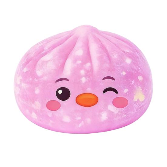 Cartoon Dumpling Squeeze Toy with Glitter, Stress Relief Dough Stress Ball Fidget Toy, Soft Simulated Steamed Bun Sensory Toy