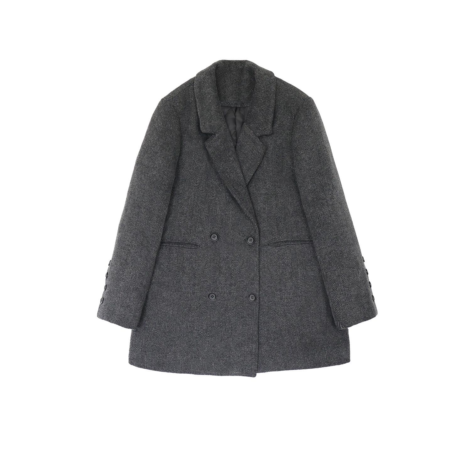 

Women s Plus Size Casual Lapel Jacket - Loose Fit, Versatile Autumn/Winter Fashion. 4XL (90-100 kg) сірий колір