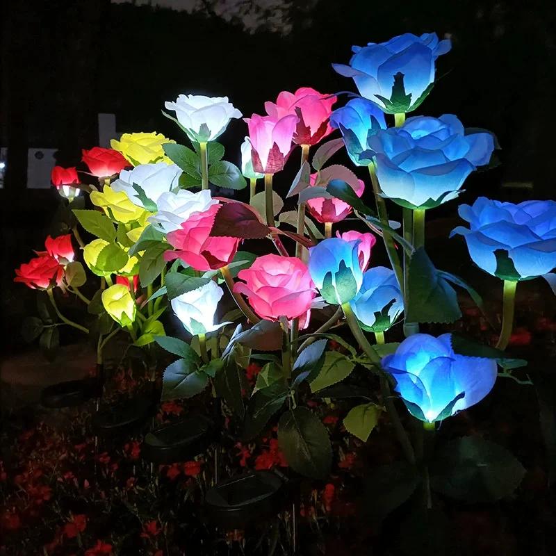 3/1Head LED Solar Simulation Sunflower Lights Garden Yard Lawn Night Lights Landscape Lamp Home Decoration Flower Light