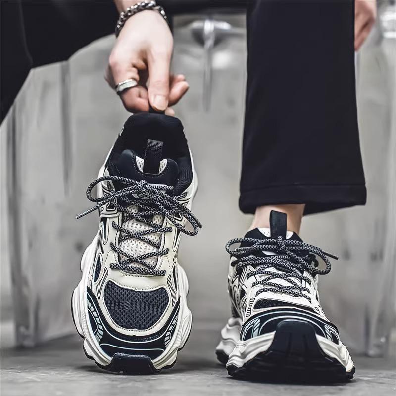 

Новые мужские сетчатые кроссовки для бега, летние дышащие модные повседневные спортивные туфли, толстая подошва 5 см, увеличивающая рост, размер 39-44 44