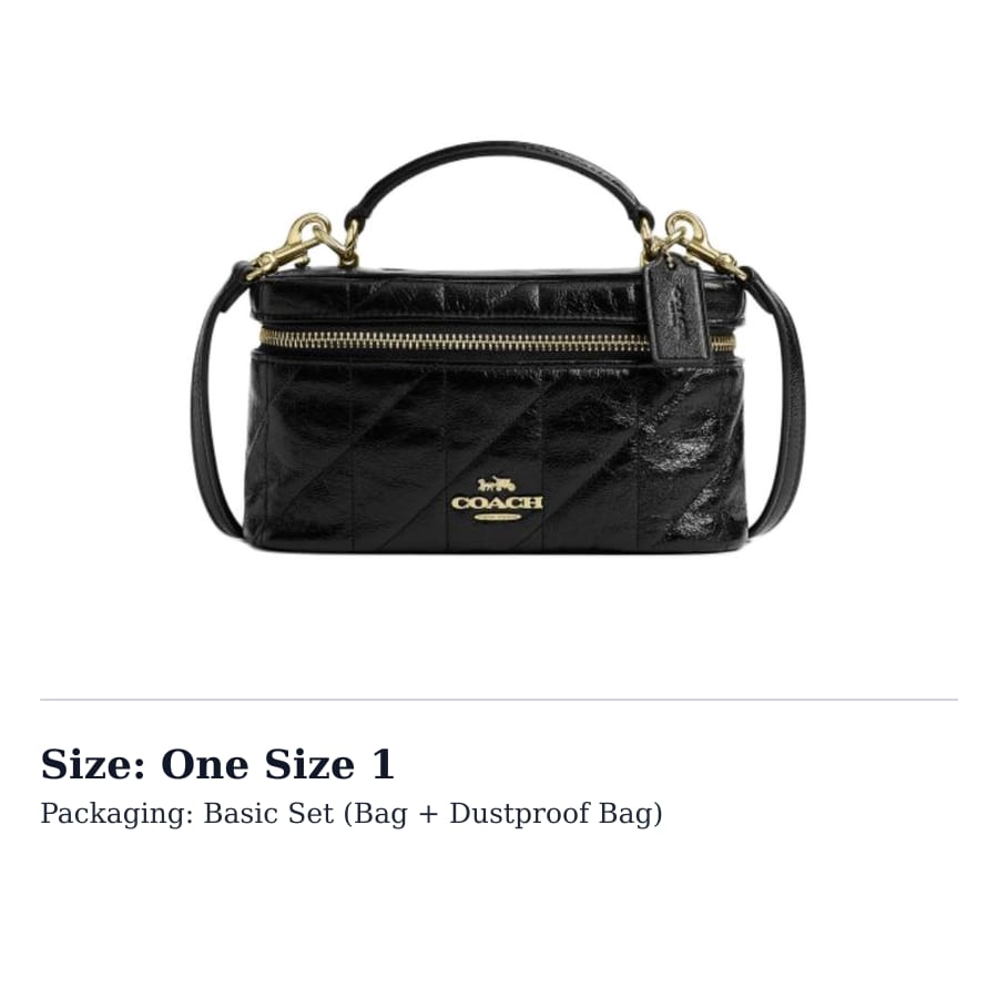 Coach Cow Leather Handbag Small Women's Black CEO22-IMBLK