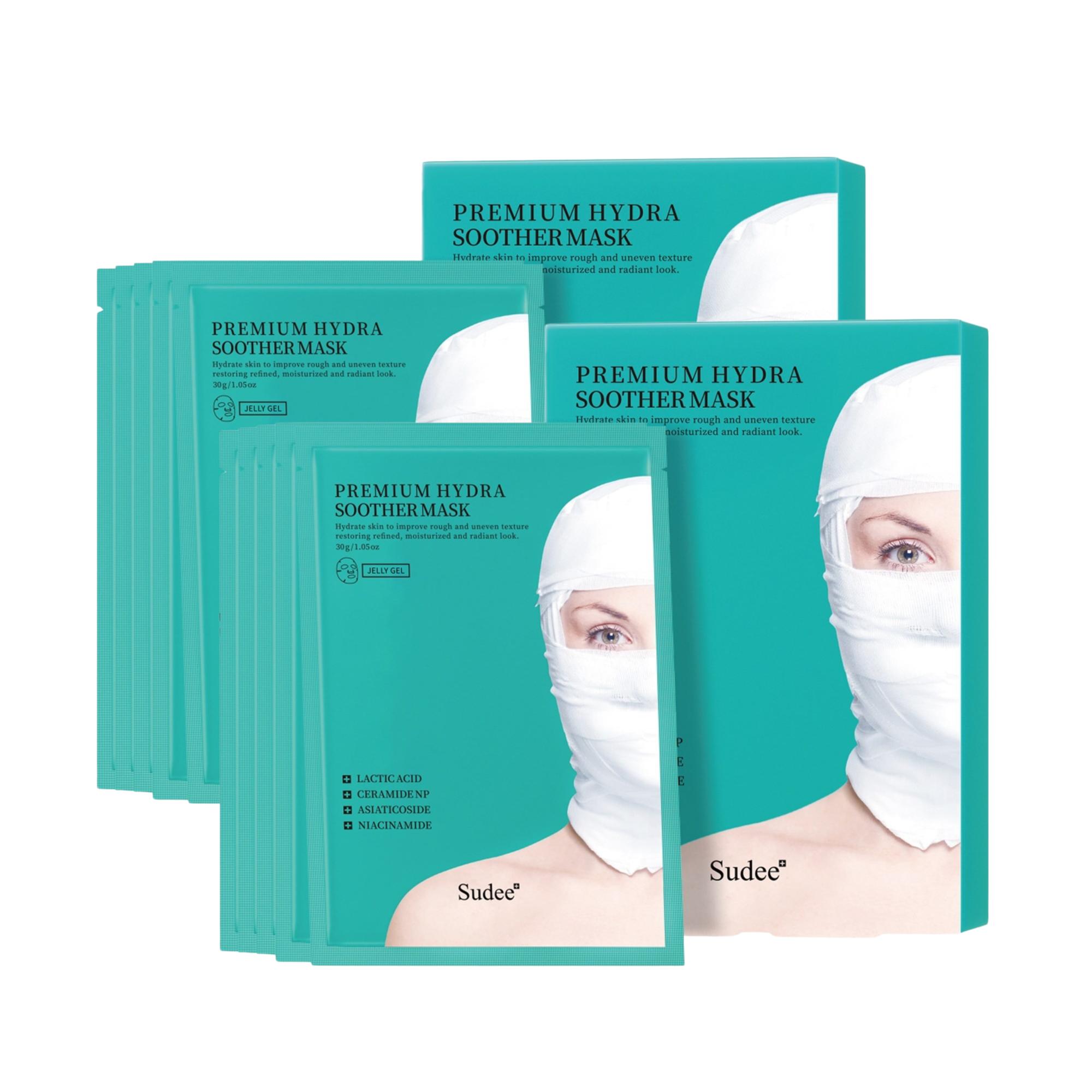 

SUDEE Premium Hydra Soother Mask - Intensive Moisturizing & Instant Calming Sheet Mask - 30g x 10pcs (2 Boxes)