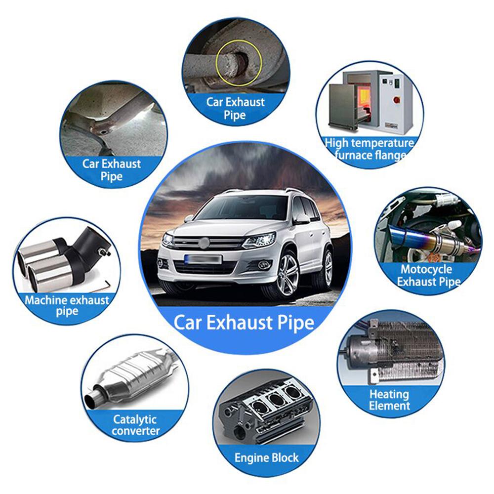 Car Exhaust Pipe Filler Glue High Temperature Silicone Sealant Repair Paste Motorcycle Auto Muffler Tailpipe Leaks Plugging Air