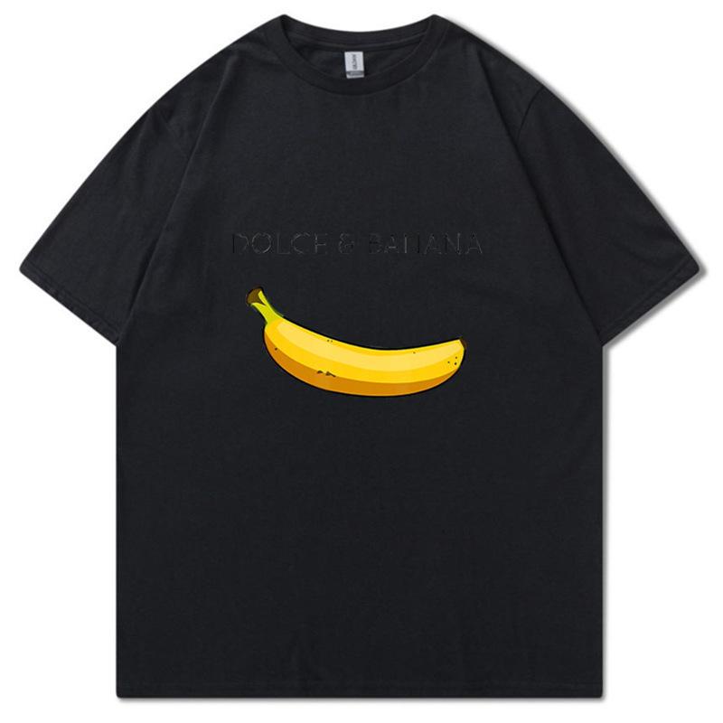Summer Men's T-shirt High Quality 100% Cotton Funny Banana Printing Casual Loose O-neck Men Short Sleeve T-shirt Male Tees Tops