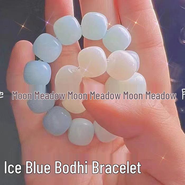 Verlaufenes Bodhi-Wurzel- und Jade-Stein-Armband - Natürlicher Kristallperlen-Schmuck für Mädchen