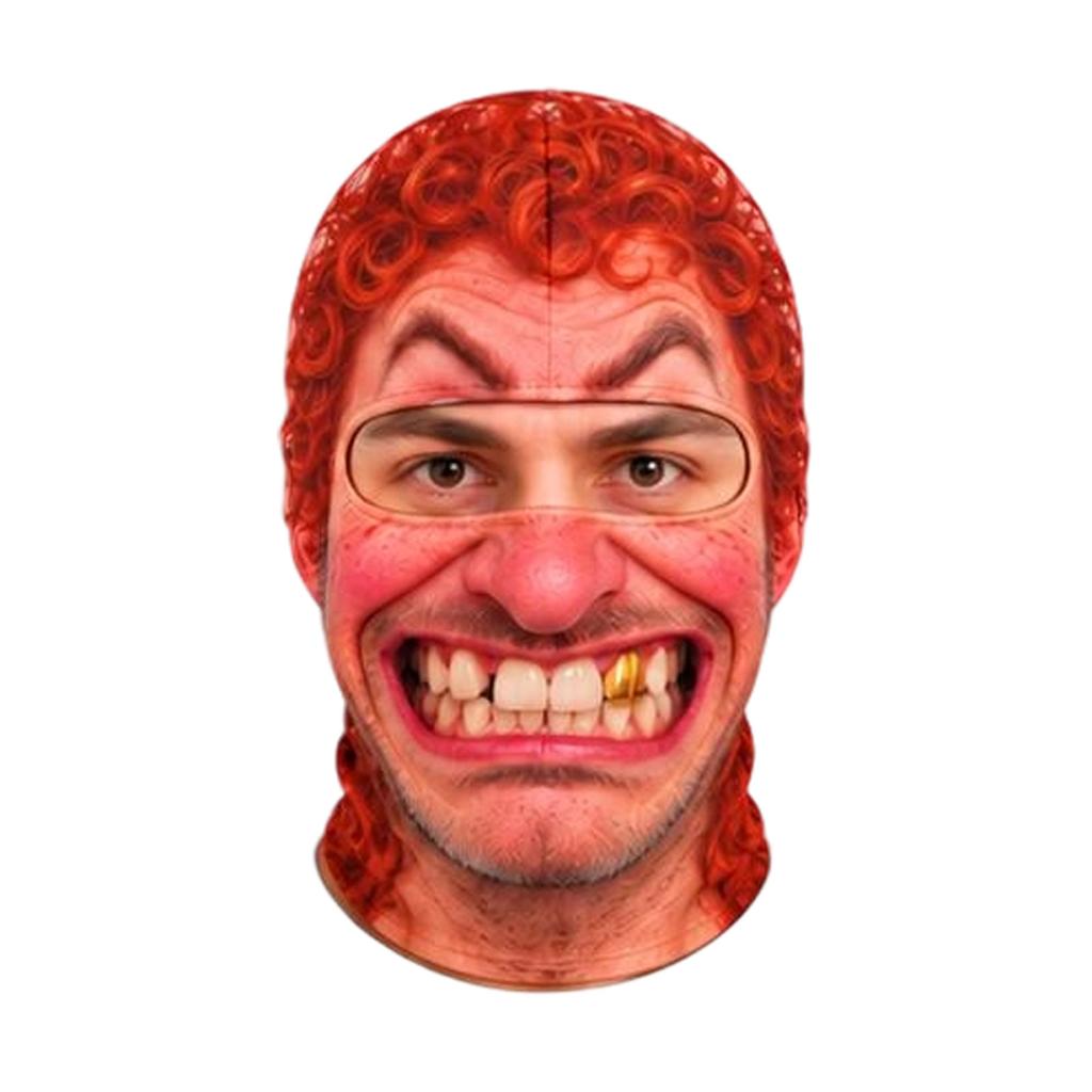 Novelty Old Man Face Ski, 3D Full Print Full Face Winter Windproof for Adults, Sunglasses Not Included