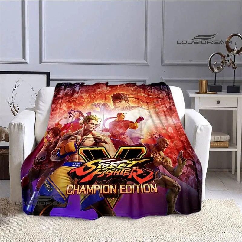 Classic Game Street Fighter Printed Blanket Flange Warm Blanket Bed Linings Home Travel Blanket Picnic Blanket Birthday Gift