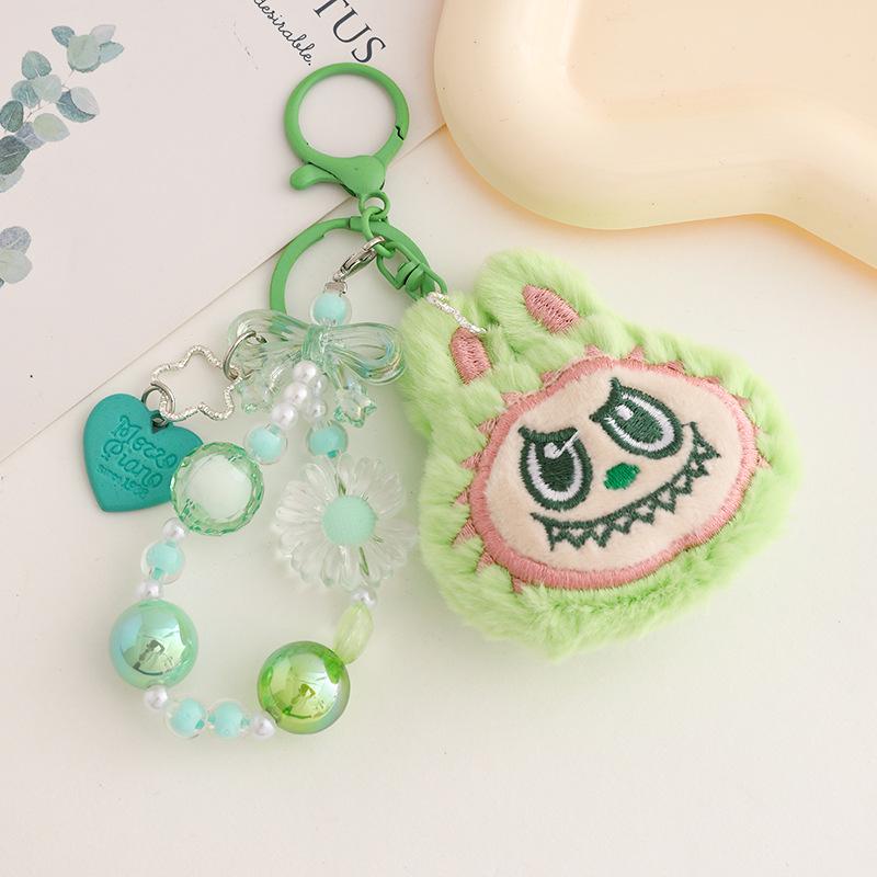 

Girly Heart Fun Handmade Acrylic Beaded Keychain Bag Charm Phone Chain зелёный