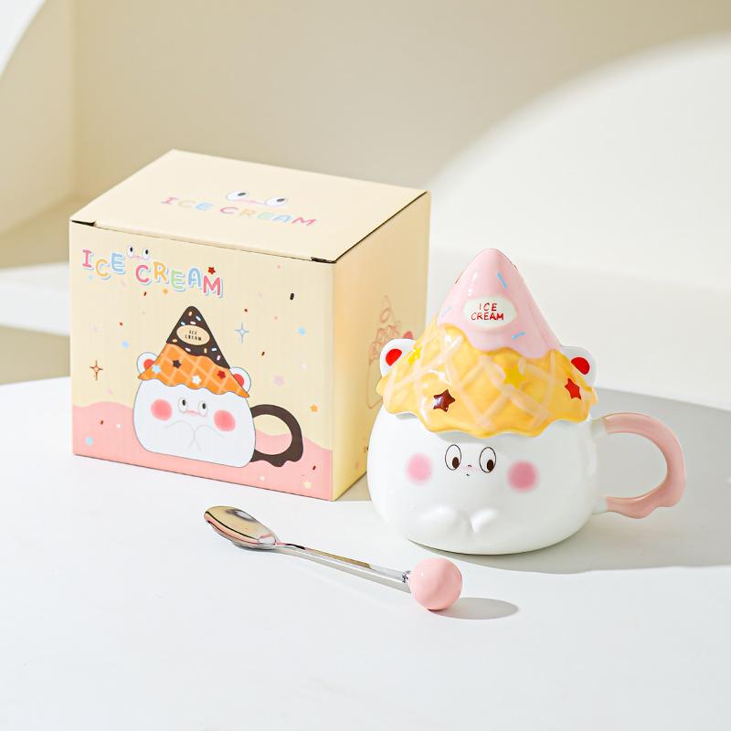 Cartoon Expression Ceramic Mug High Looking Souvenir Gift Water Cup for Best Friend Girl Heart Cup Home Breakfast Cup