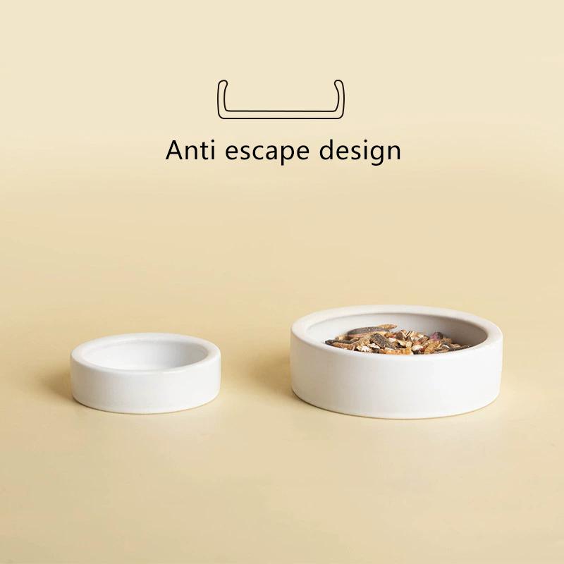 New Reptile Food Bowl Anti-Escape Ceramic Feeder Dish Black White Reptile Water Bowl For Hermit Crab Gecko Chameleon Corn Snake