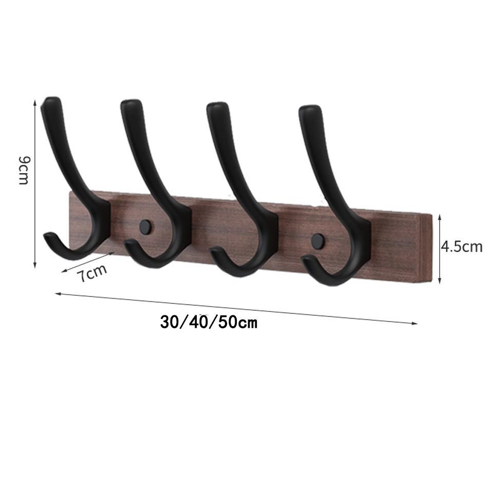 Nástěnný háček z ořechového dřeva Černá Bílá Hliník Creative 3 4 5 Řadové háčky do koupelny Kuchyňská dvířka Dekorativní držák na ručníky na ručníky