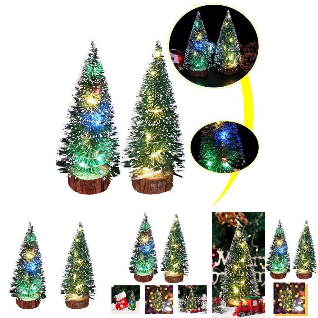 Mini Zeder Weihnachtsbaum mit hellen LED-Lichtern Kleiner Kiefern Tischweihnachts-Wohndekor