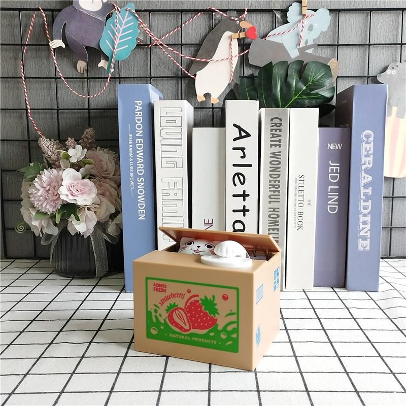 Coin Stealing Cat Piggy Bank: Creative Cartoon Electric Money Box with Music 12*10*9 cm