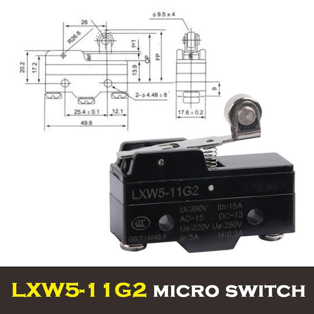1PC LXW5 Travel Switch Limit Microswitch with Copper Contact 250VAC/5A NO/NC - G1 G2 G3 Q1 Q2 N1 D1 11M Switches4